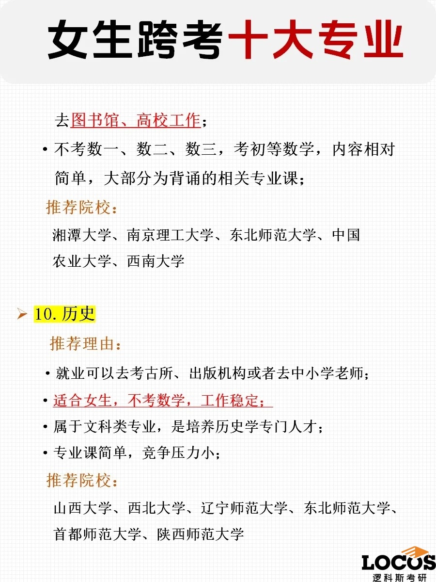 逻科斯考研：女生跨考选这几个，录取通知书拿到手软